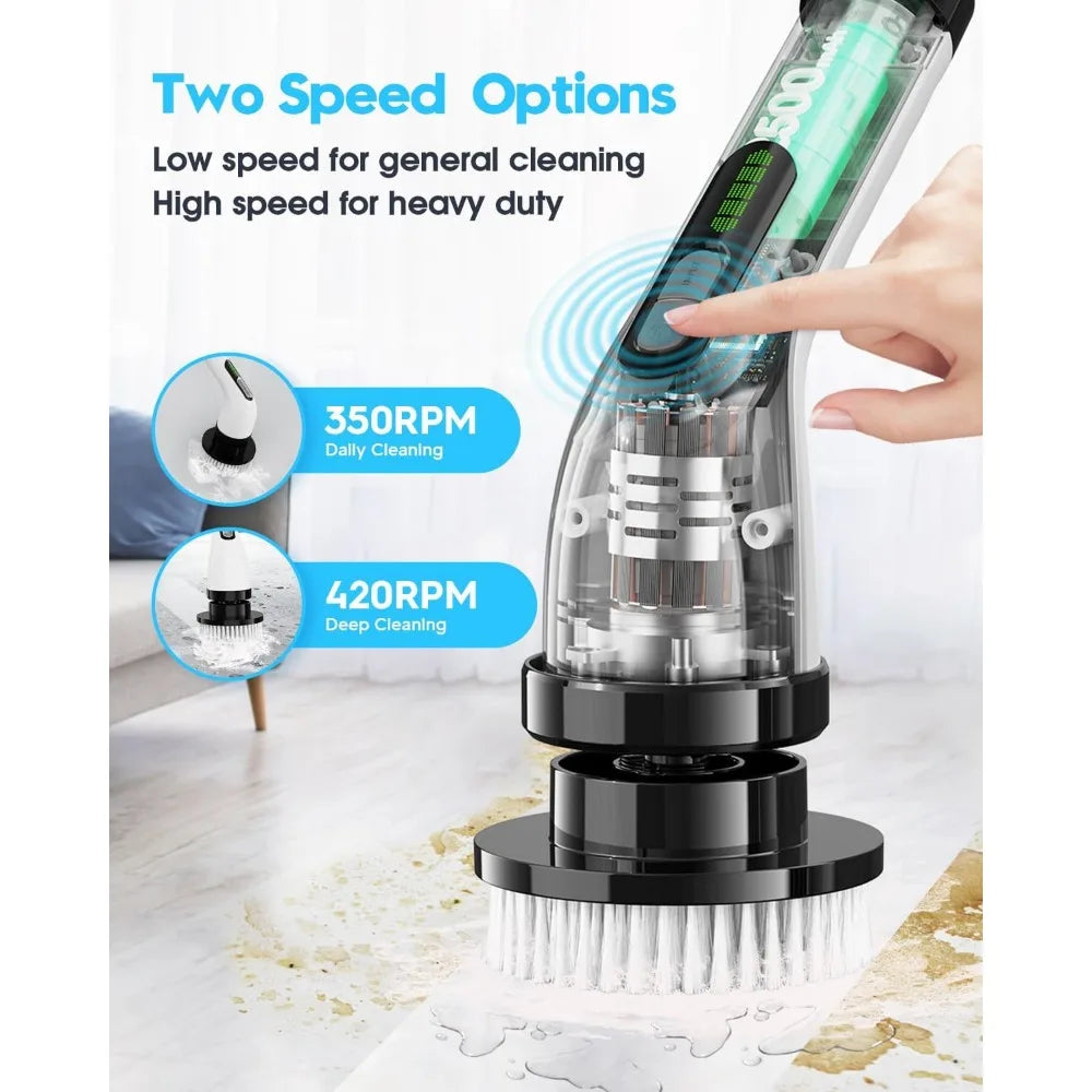 Cordless Electric Spin Scrubber for Bathroom Tile Tub and Shower Deep Cleaning