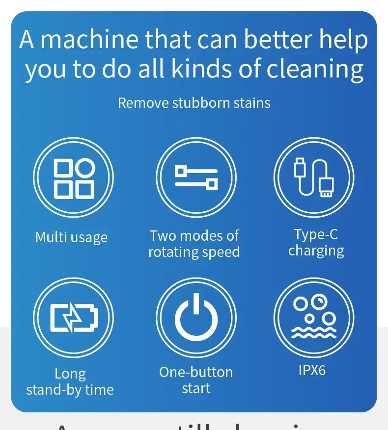 4 in 1 Electric Cleaning Brush Kitchen Cleaning Brush USB Rechargeable Handheld Electric Rotary Scrubber Household Cleaning Tool