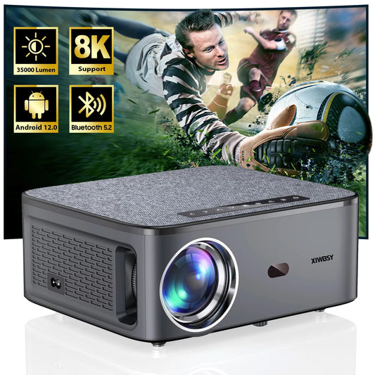 XIWBSY 2025 New T08 Projector 35000Lumens Moive Daylight Projector Android 12.0 Smart Proyector 8K Decode AutoFocus Projector