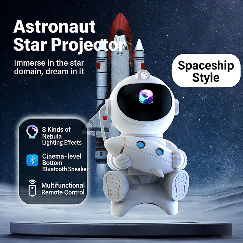 LED Star Galaxies Projector Night Light Astronaut Starry Sky Bedroom Room Decor Children's Gift - LED Atmosphere Creating Lamp