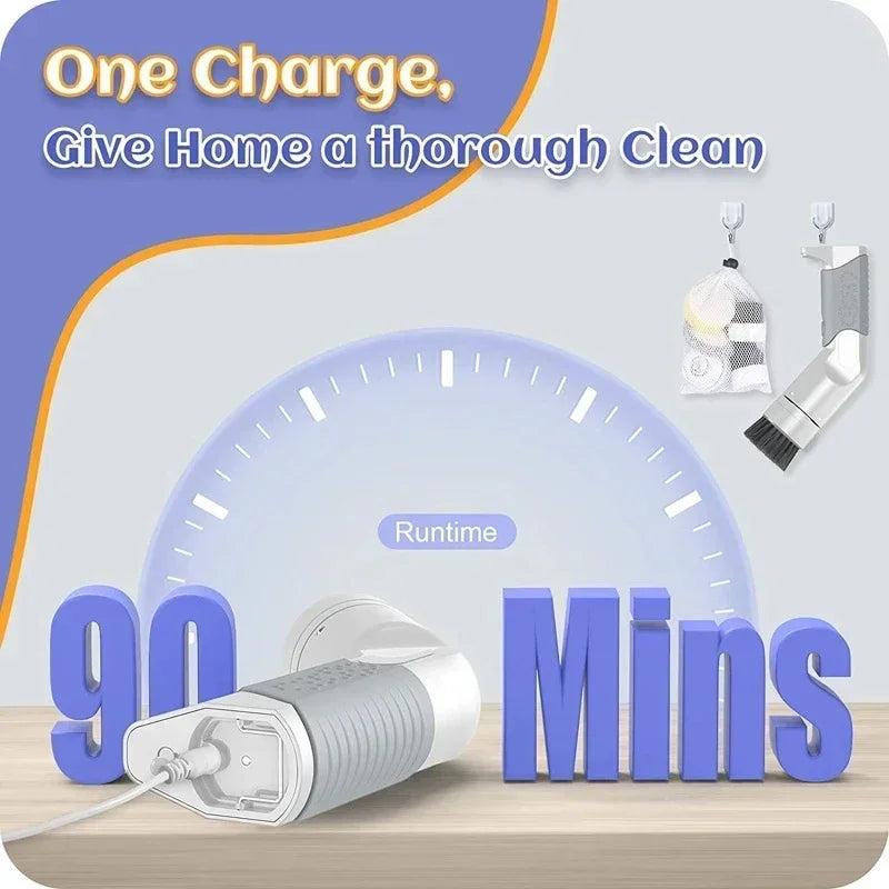 Zai Xiao Electric Spin Scrubber Wireless Power Scrubber Cleaning Brush with 4 Brush Heads for Bathroom Shower Bathtub Kitchen St