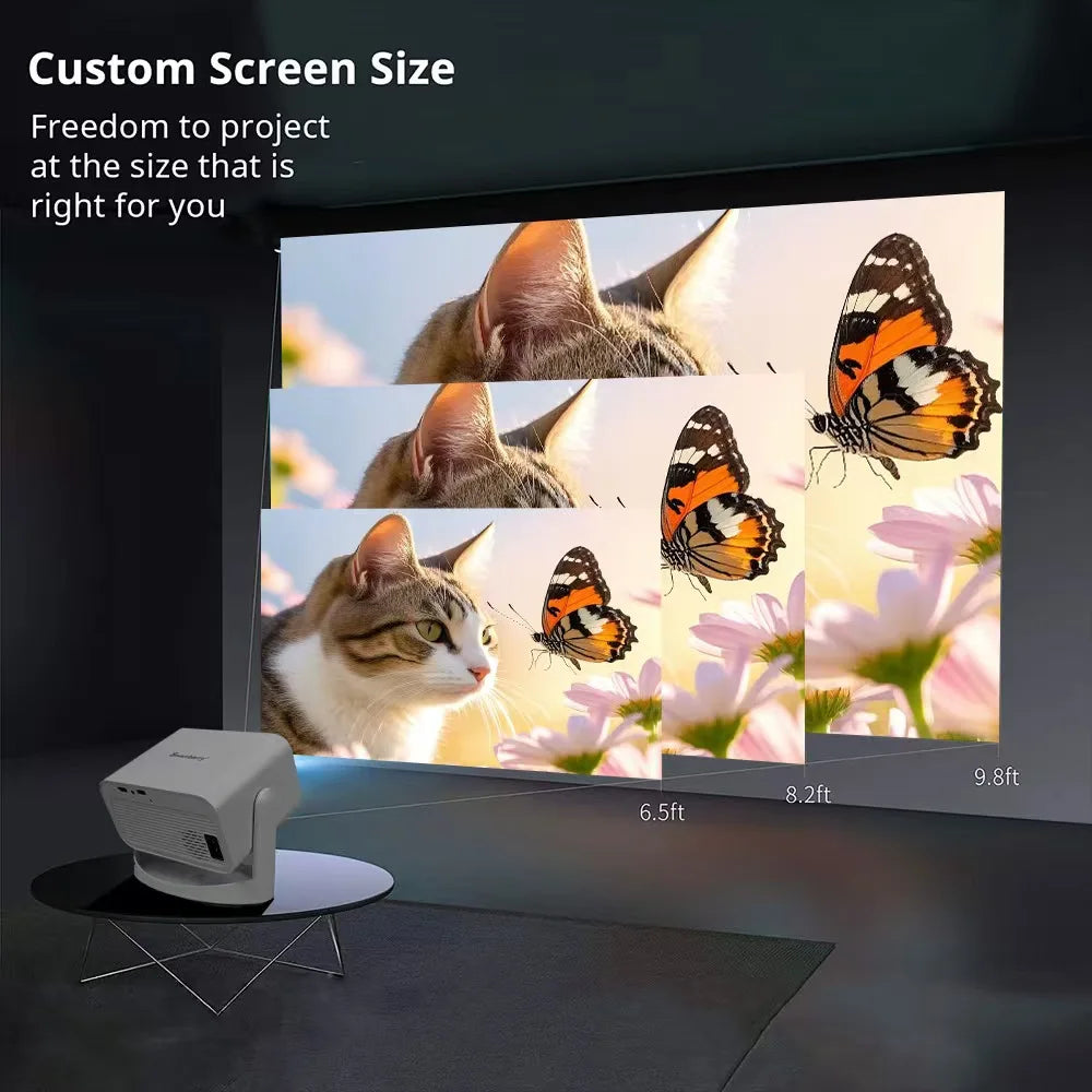 KaiAqua Projector HT23 PLUS 4K Android 11 Dual Wifi6 260ANSI Allwinner H713 BT5.0 1080P 1280*720P Home Cinema Outdoor Projetor