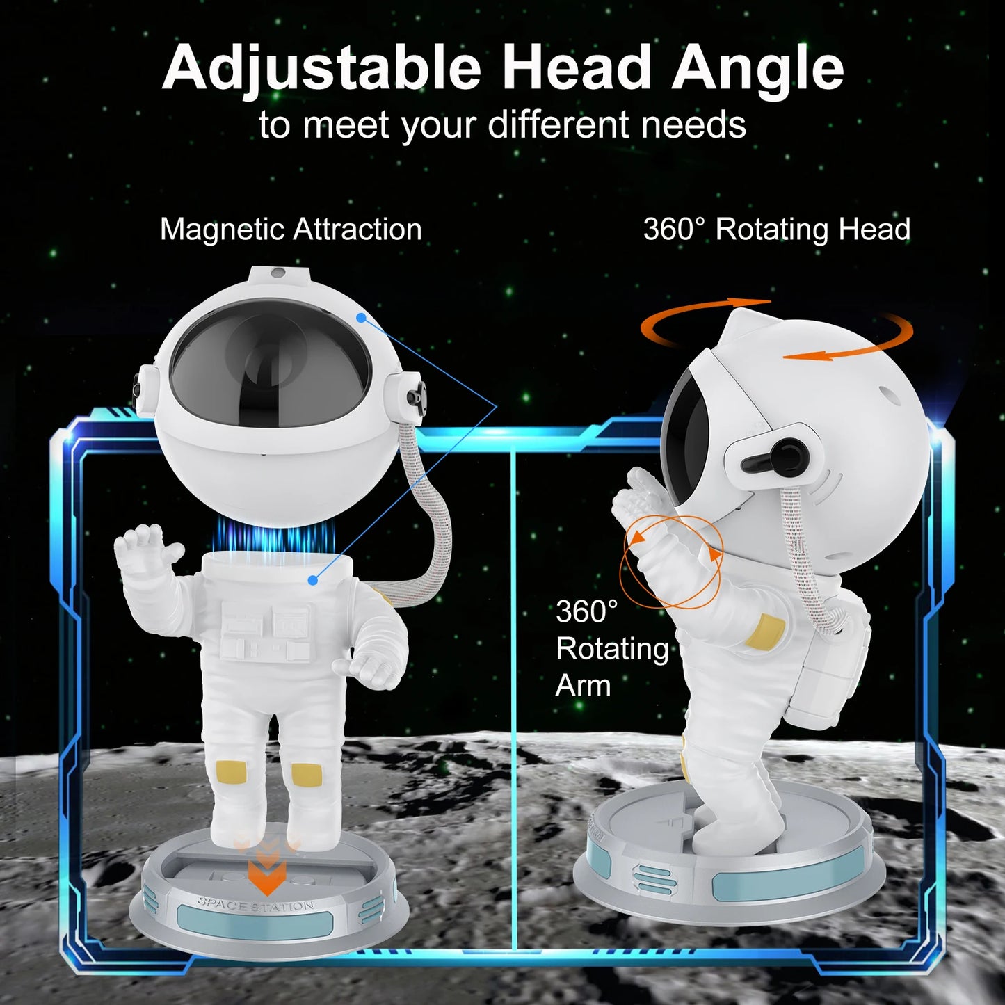 2025 Astronaut Star Projector Night Light: Multiple Lighting Modes Remote Control Galaxy Atmosphere Lamp for Bedroom Decor Gift