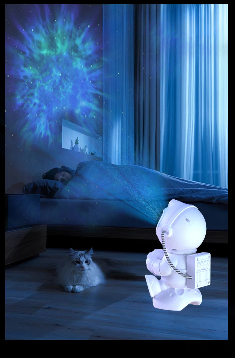 LED Star Galaxies Projector Night Light Astronaut Starry Sky Bedroom Room Decor Children's Gift - LED Atmosphere Creating Lamp