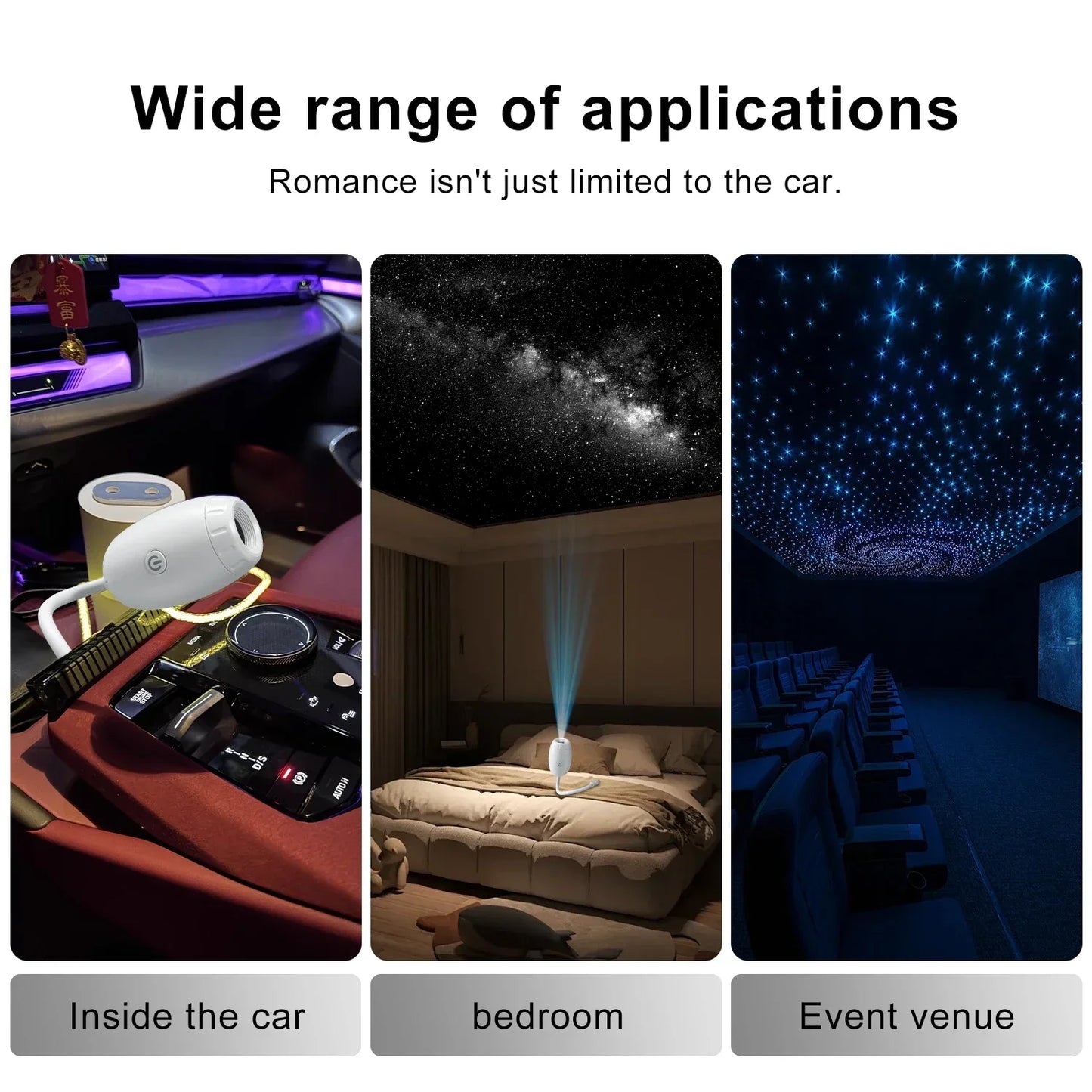 USB Car Atmosphere Projector Light Car Interior Ambient Light LED Starry Star Light Party Decor Romantic Saturn Galaxy Light