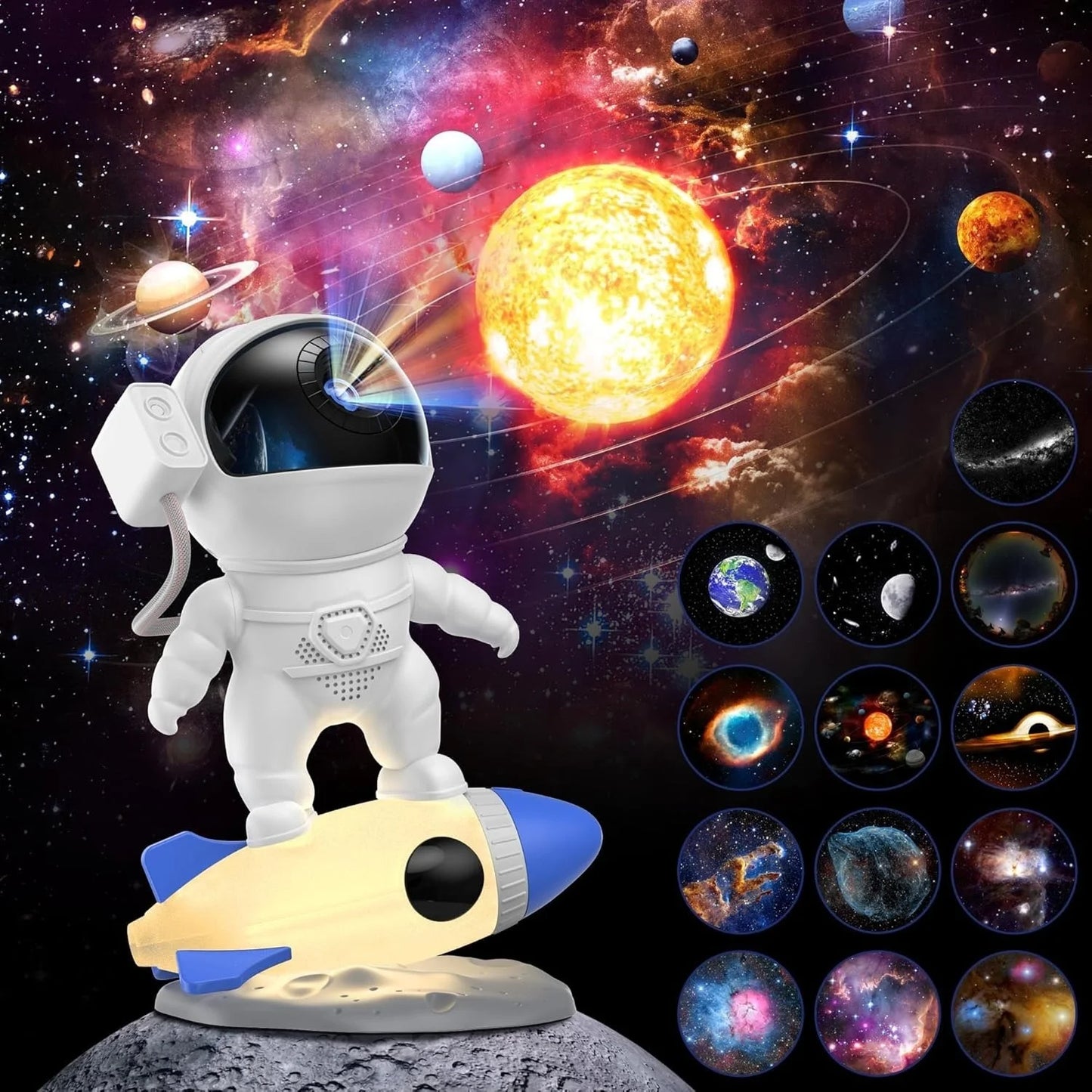 Astronaut Starry Sky Projector Night Light Nebula Ceiling Galaxy LED Lights for Bedroom Playroom Decorative Home Theaters Rooms