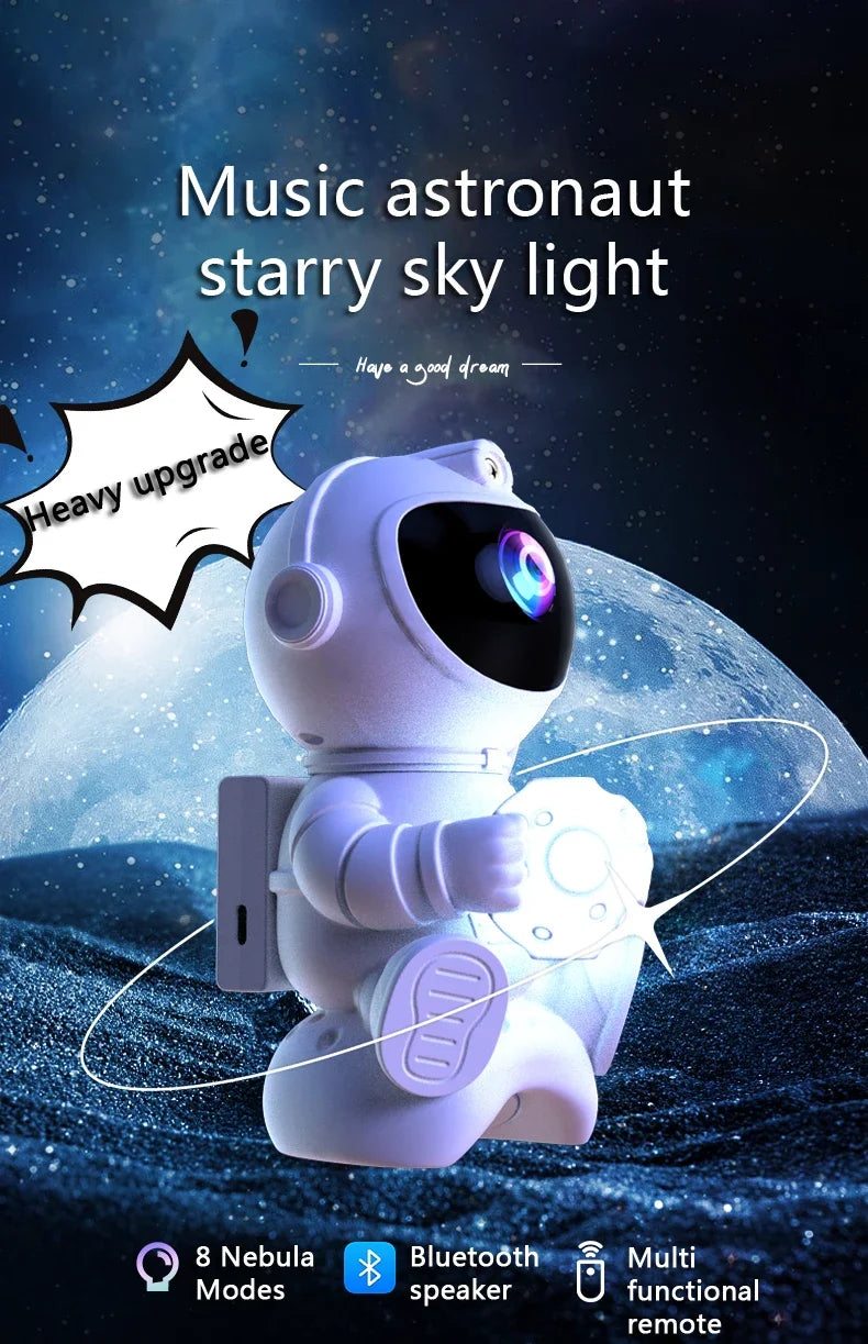 LED Star Galaxies Projector Night Light Astronaut Starry Sky Bedroom Room Decor Children's Gift - LED Atmosphere Creating Lamp