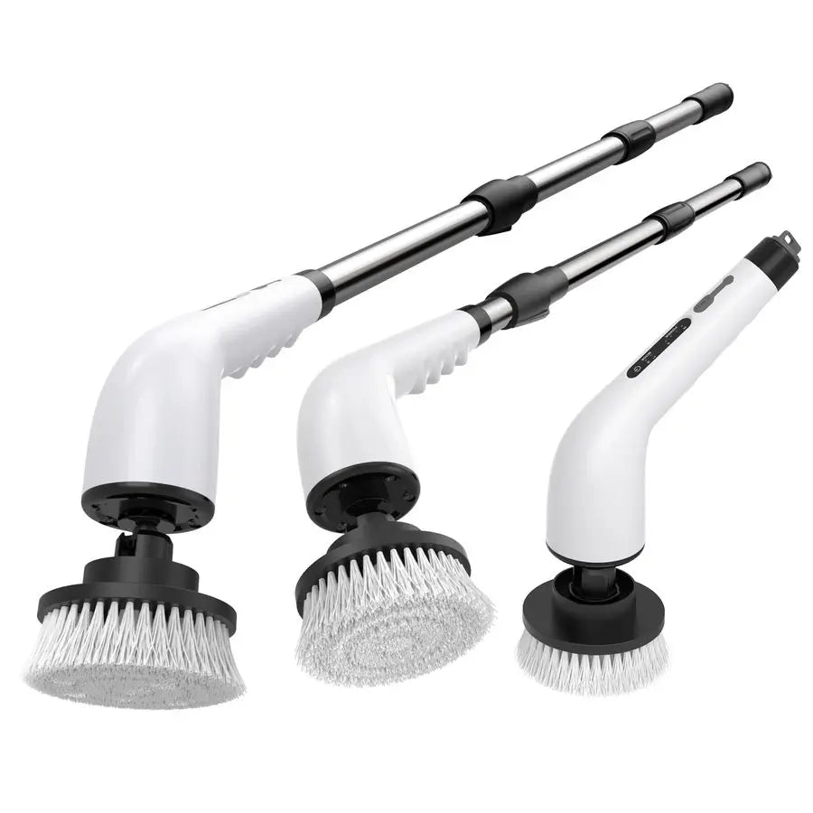 Spin Scrubber Bathroom Adjustable Handle Cordless Shower Scrubber, 2 Speeds, Bathroom Scrubber with 8 Replaceable Brush Heads, P