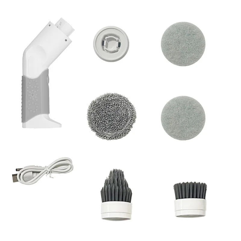 Zai Xiao Electric Spin Scrubber Wireless Power Scrubber Cleaning Brush with 4 Brush Heads for Bathroom Shower Bathtub Kitchen St
