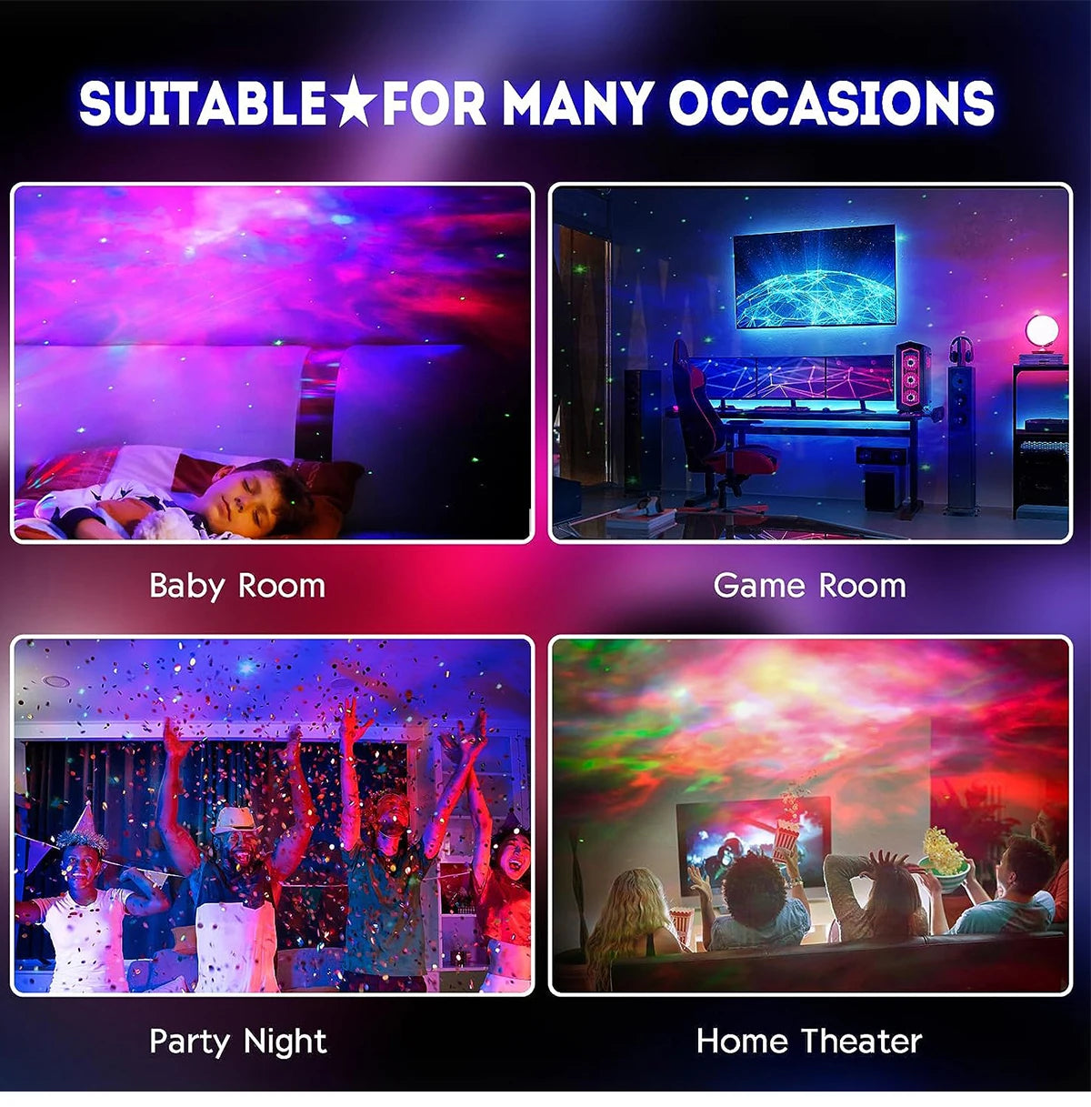 Star Projector Galaxy Projector Night Light Projector for Kids Built in Bluetooth Music Speaker Timer Ideal Gift for Christmas