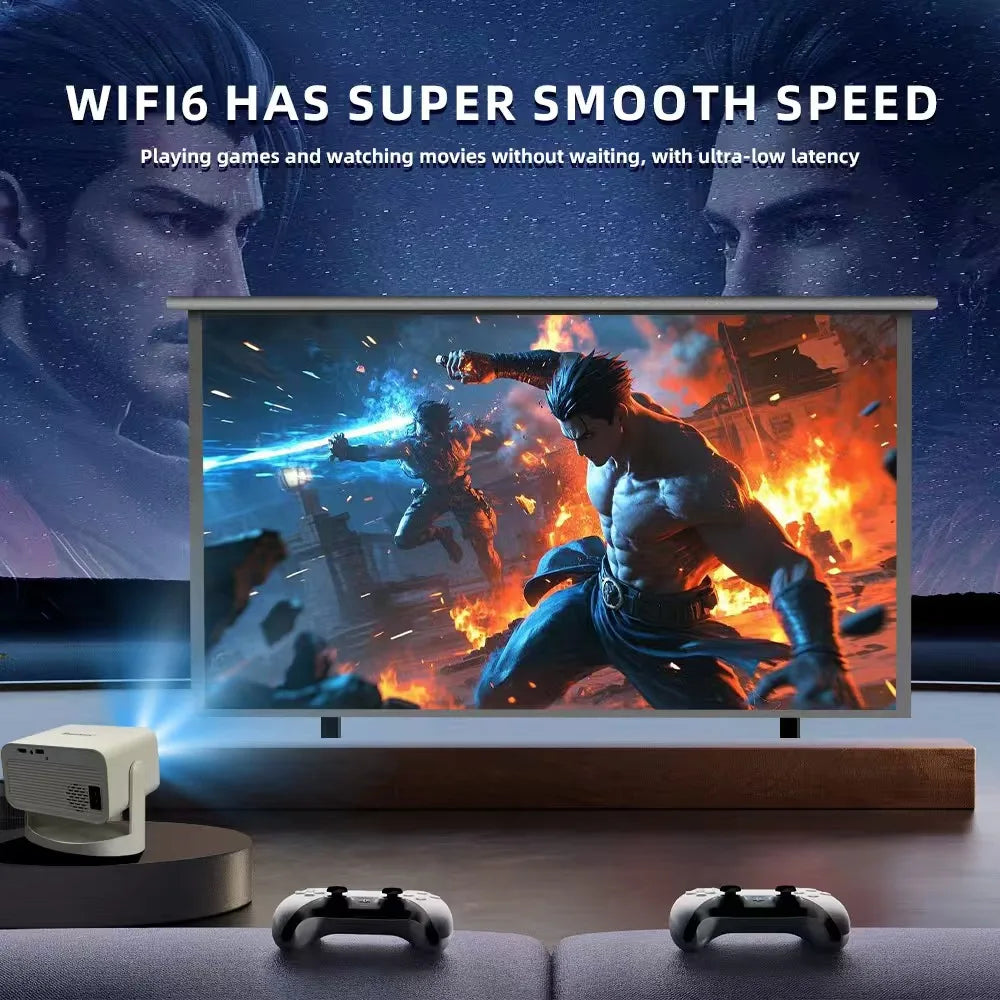 KaiAqua Projector HT23 PLUS 4K Android 11 Dual Wifi6 260ANSI Allwinner H713 BT5.0 1080P 1280*720P Home Cinema Outdoor Projetor