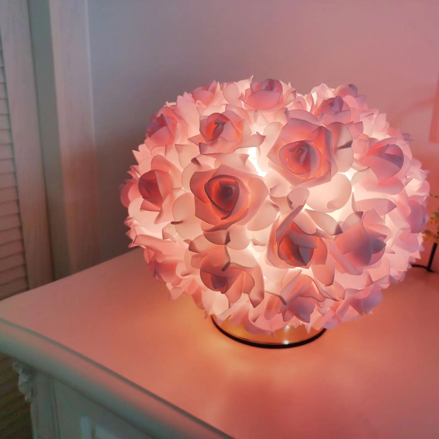 Creative Rose LED Night Light Bulb Pink Red Ambient Light Decoration Table Lamp Desk Light LED Bulb Bedside Night Light
