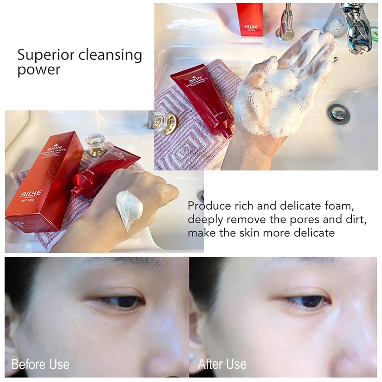 AILKE Brightening Day & Night Face Cream, Anti-Aging, Moisturizing, Lightening, Stains Remove Facial Skin Care Cosmetics