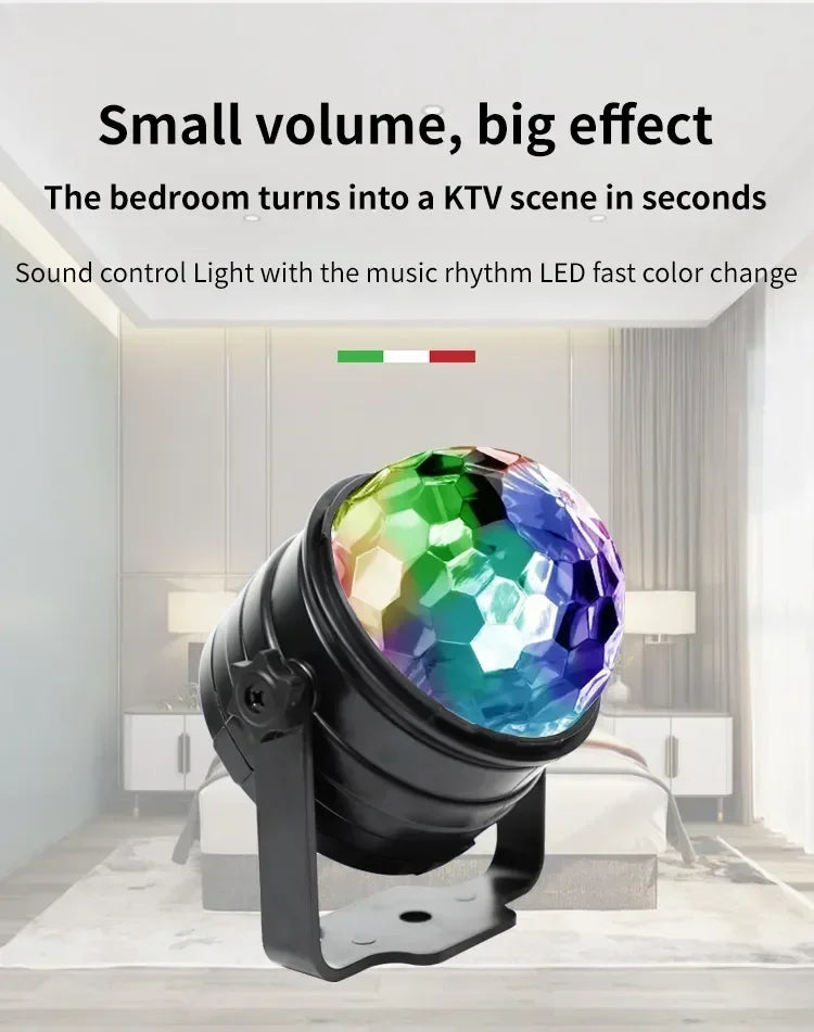 Party Light Disco Ball Light Dj Light Disco Light Ocean Light Star Light Projector Dance Light Sound Activated with Remote Contr
