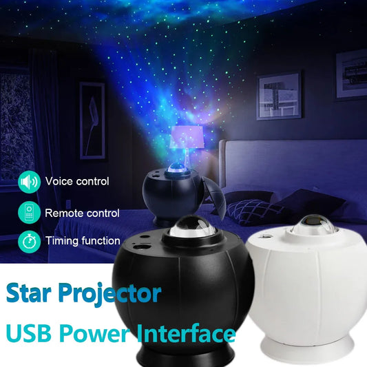 Star Projector Night Light Galaxy Projector for Bedroom Voice/Remote Control Kids Room Party Night Holiday Atmosphere Light