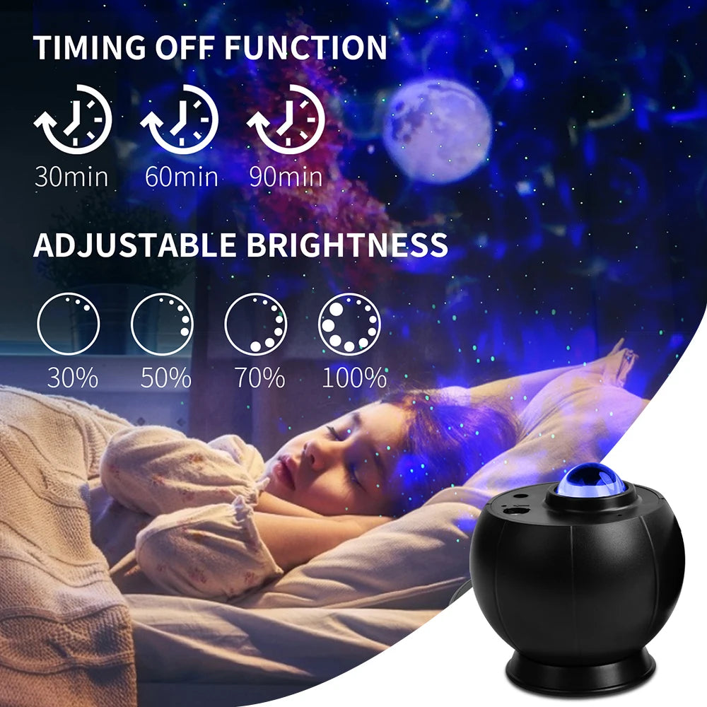 Star Projector Night Light Galaxy Projector for Bedroom Voice/Remote Control Kids Room Party Night Holiday Atmosphere Light