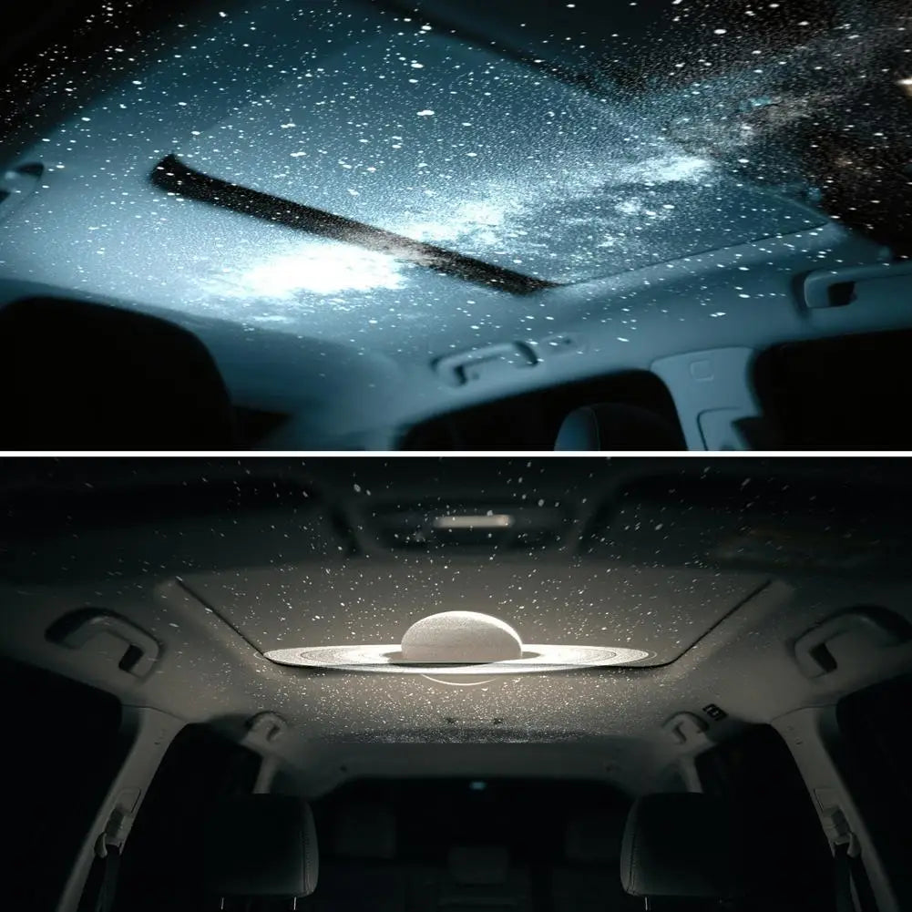 Night Sky Projection Lamp USB HD Galaxy Star Car Bedroom LED Atmosphere Light Bullet Head Cool White Dimmable 3 Modes Plug Play