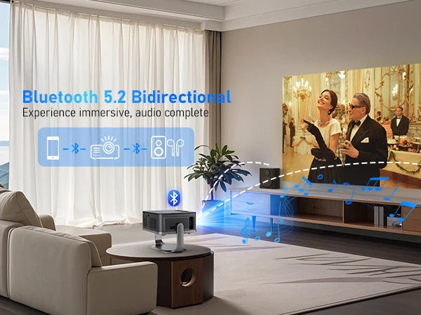 XIWBSY 2025 New T08 Projector 35000Lumens Moive Daylight Projector Android 12.0 Smart Proyector 8K Decode AutoFocus Projector