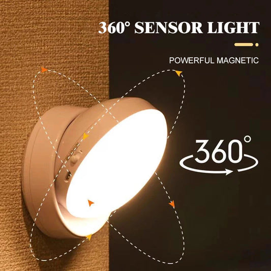 LED Night Light USB Charging Motion Sensor Light Round Energy-saving LED Lamps Sound/Light Control For Corridor Home Bathroom