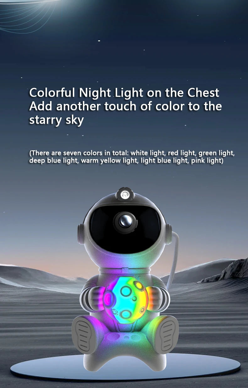 LED Star Galaxies Projector Night Light Astronaut Starry Sky Bedroom Room Decor Children's Gift - LED Atmosphere Creating Lamp