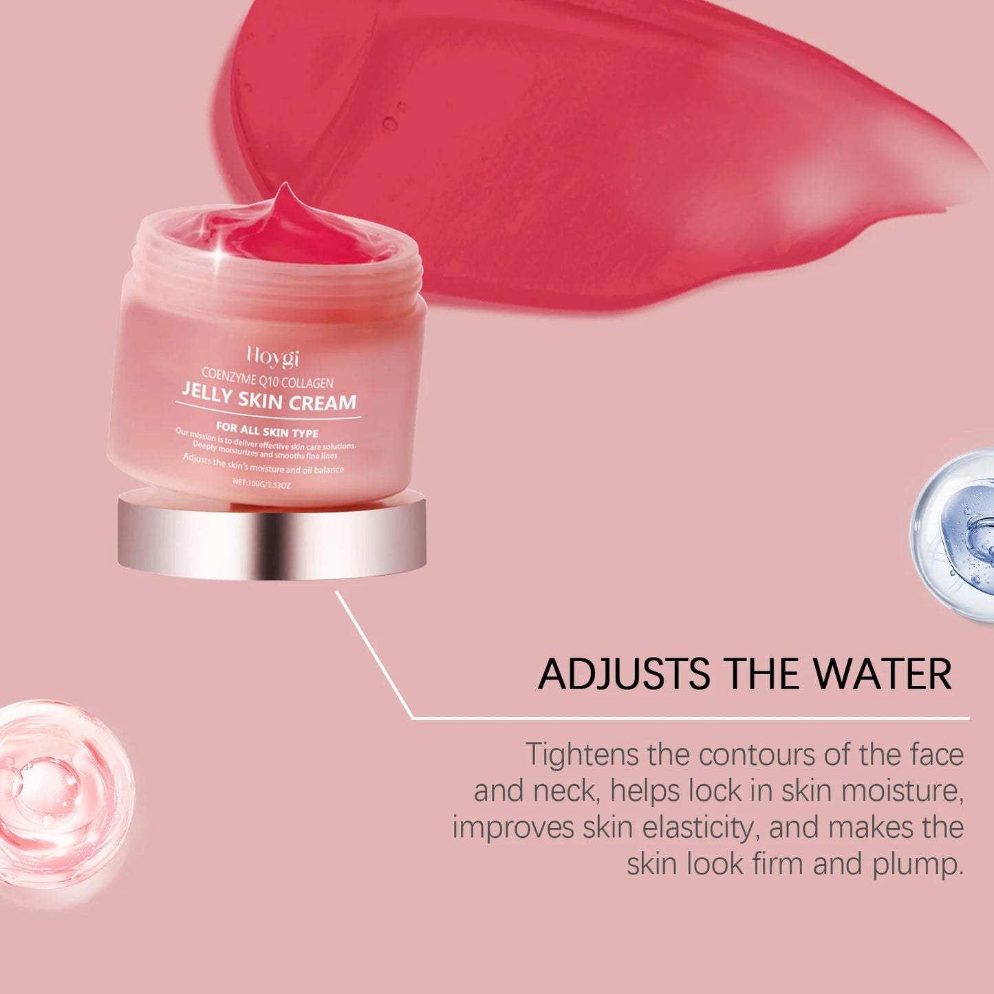 Collagen Jelly Cream Deeply Moisturizing Smooth Skin Tightening Fade Fine Lines Soothing Brightening Hydrating Facial Gel Cream
