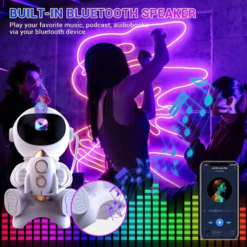 LED Star Galaxies Projector Night Light Astronaut Starry Sky Bedroom Room Decor Children's Gift - LED Atmosphere Creating Lamp