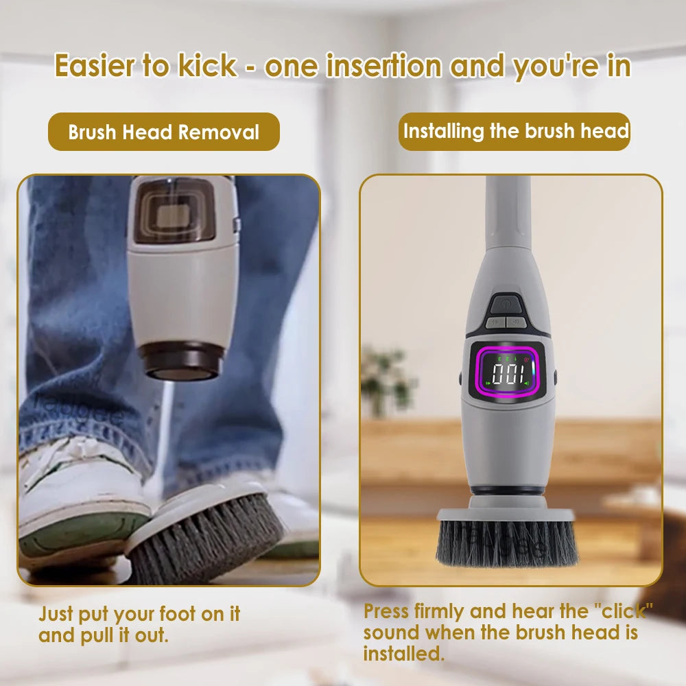 Electric Cleaning Brush Household Bathroom Cleaning Brush Multifunctional Rotary Cleaning Brush for Bathroom Toilet Cleaning