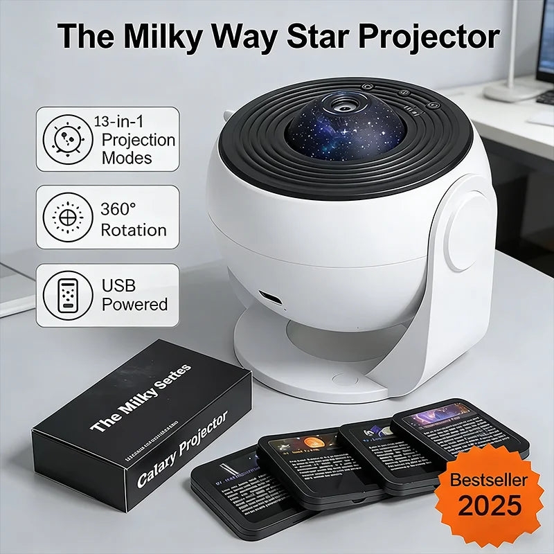 2026 New Decoration Gift for Kids 360° Rotate Galaxy Starry Sky Projector Night Light Planetarium Lamp for Bedroom Holiday Joy