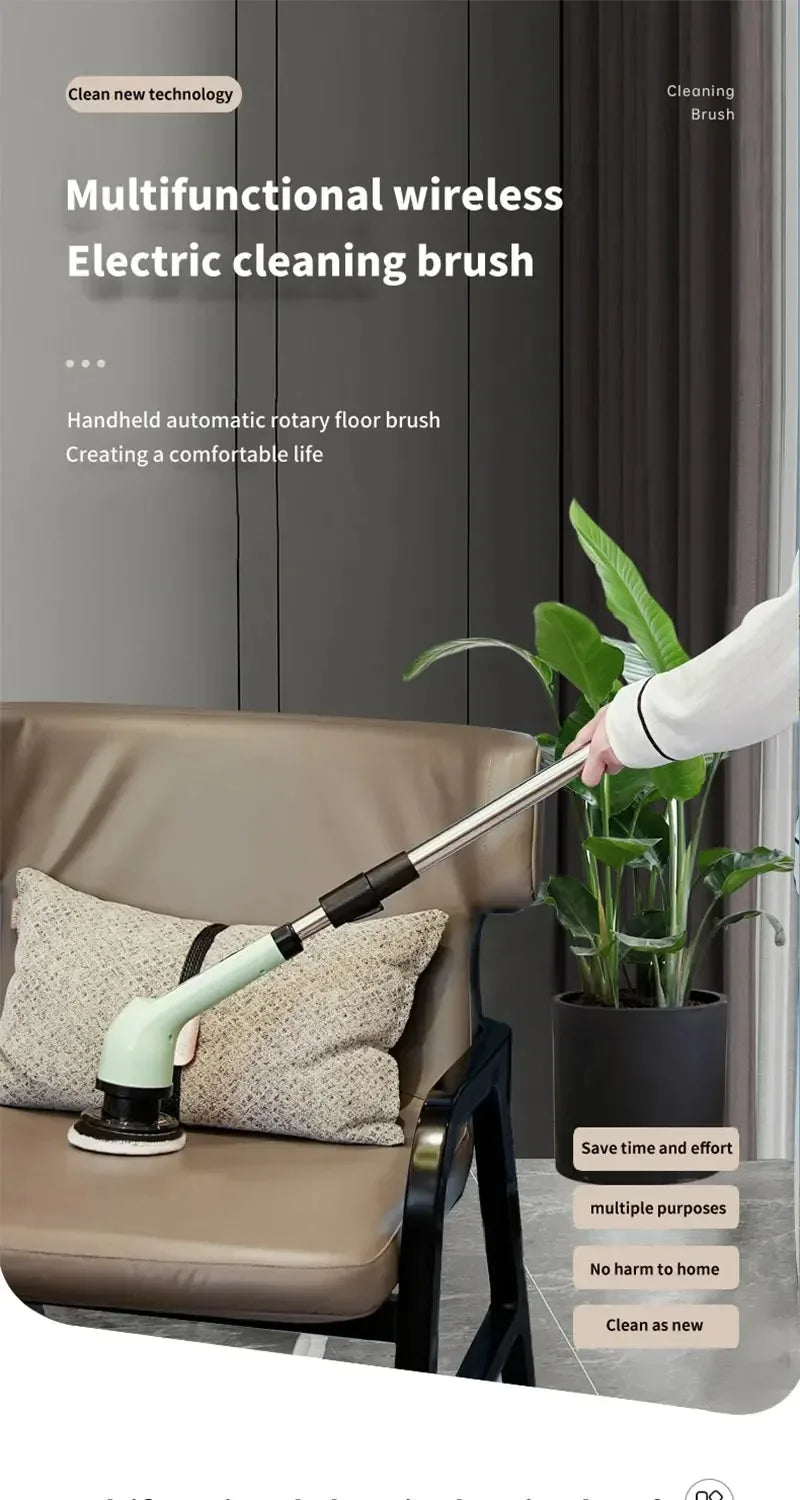 Cordless Electric Spin Cleaner Brush for Stubborn Stains and Mold Removal in Bathroom Kitchen Household